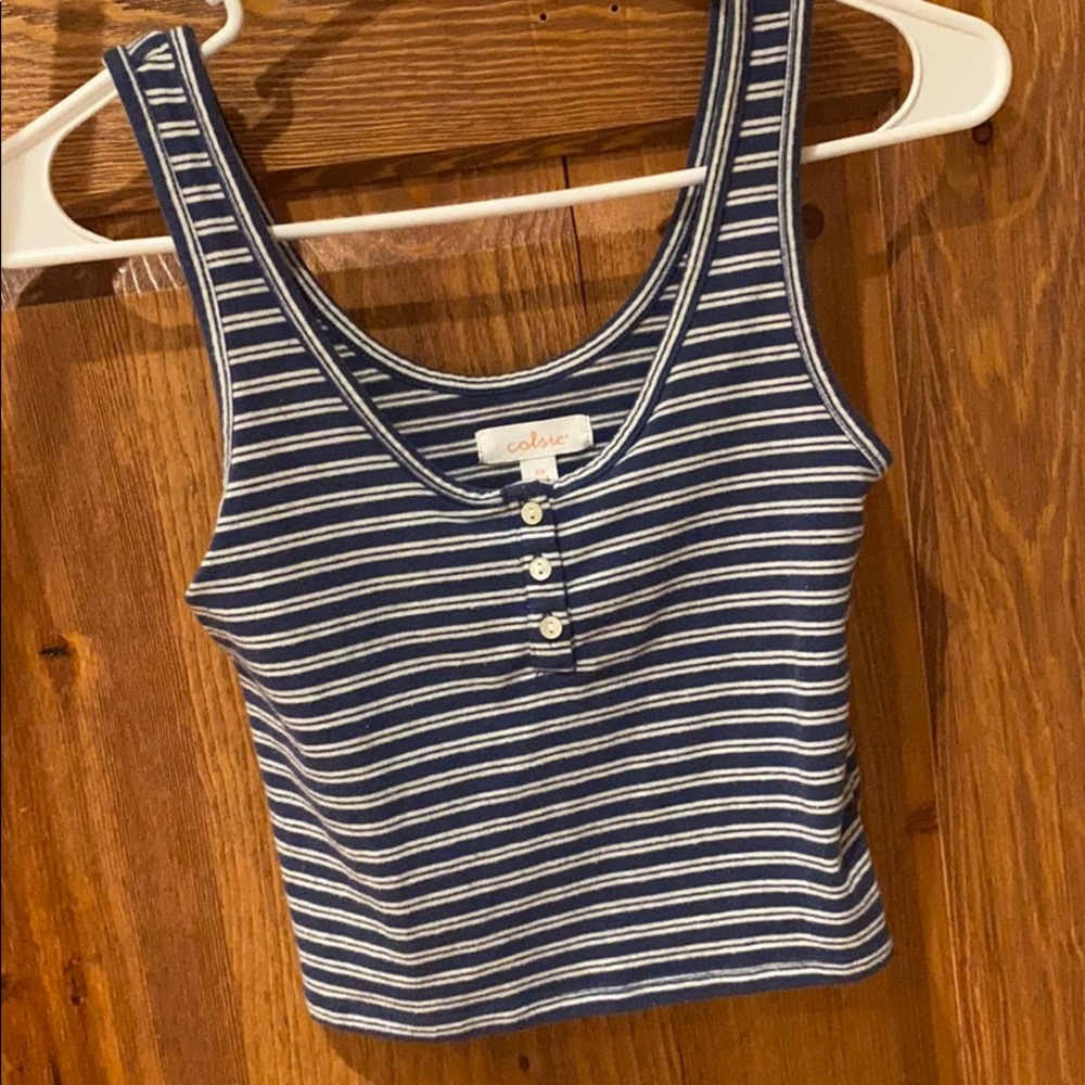 Striped cropped tank top